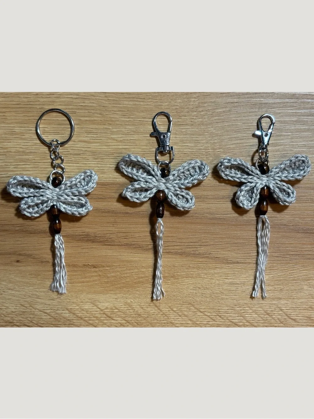 Crochet Boho Beaded Dragonfly Bag Charm / Keychain ~ Handmade Item